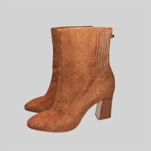 Block Heel Sock Bootie